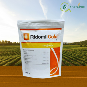 Ridomil Gold fungicide by Syngenta containing Metalaxyl-M 4 percent and Mancozeb 64 percent WP for blight and downy mildew control