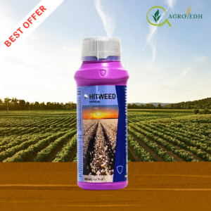 Hitweed Herbicide Pyrithiobac Sodium 10% EC bottle used for controlling broadleaf weeds in cotton crops