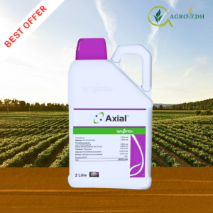 Axial Pinoxaden 5.1% EC herbicide bottle used for controlling grassy weeds in wheat crops