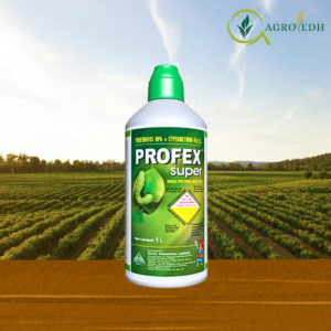 Profex Super Insecticide 1L bottle containing Profenofos 40% and Cypermethrin 4% EC for cotton and vegetable pest control
